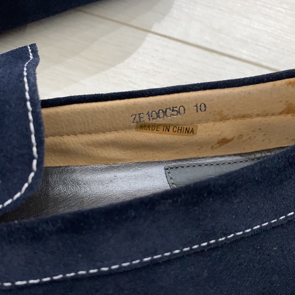 Zanzara NWOT Navy Suede Loafers size 10 - Picture 7 of 14